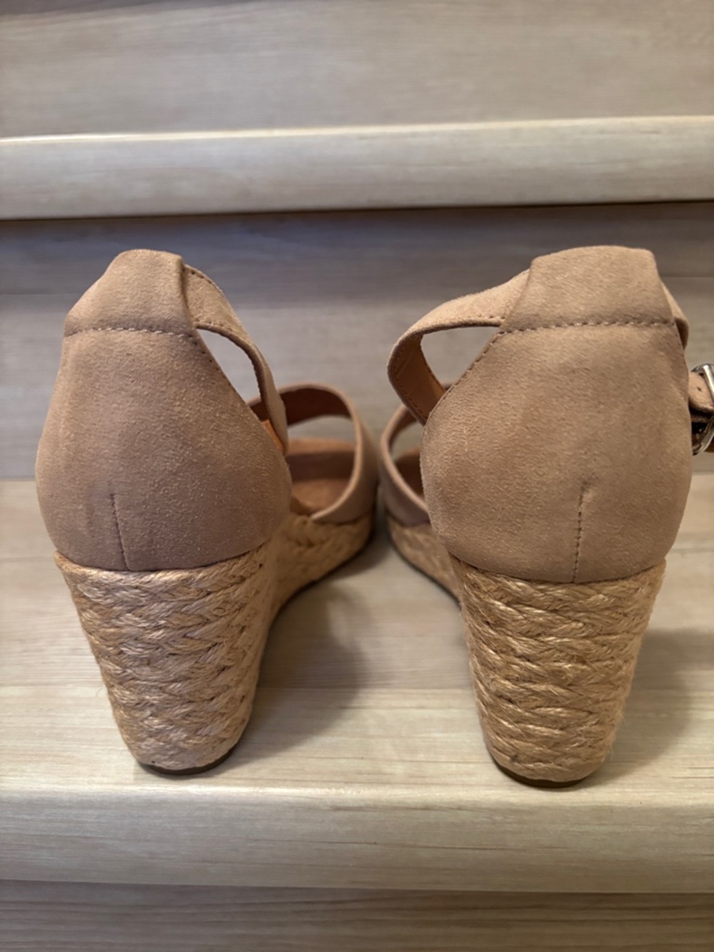 🤎Style & Co. Seleeney size 91/2 Wide Women's Tan Suede Espadrille Wedge Sandals🤎 - Picture 5 of 8